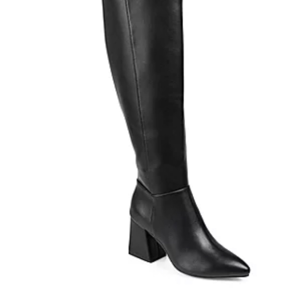 Journee Collection Womens Landree Wide Calf Block Heel Riding Boots